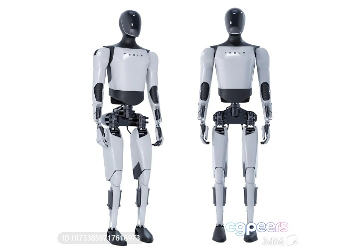 Two Tesla Humanoid Robots 3D Model - 15977 - VRAY Render Two Tesla Humanoid Robots 3D Model - 15977 - VRAY Render
