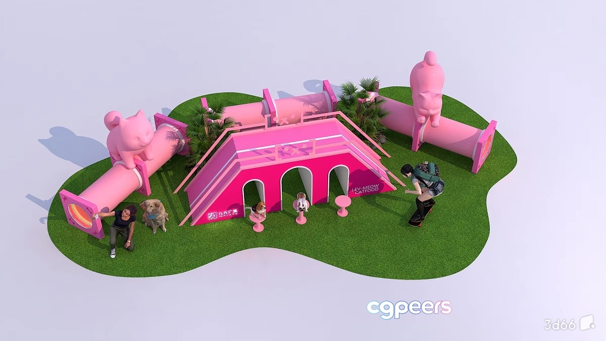 A Pink Playground 3D Model - 19042 - VRAY Render A Pink Playground 3D Model - 19042 - VRAY Render