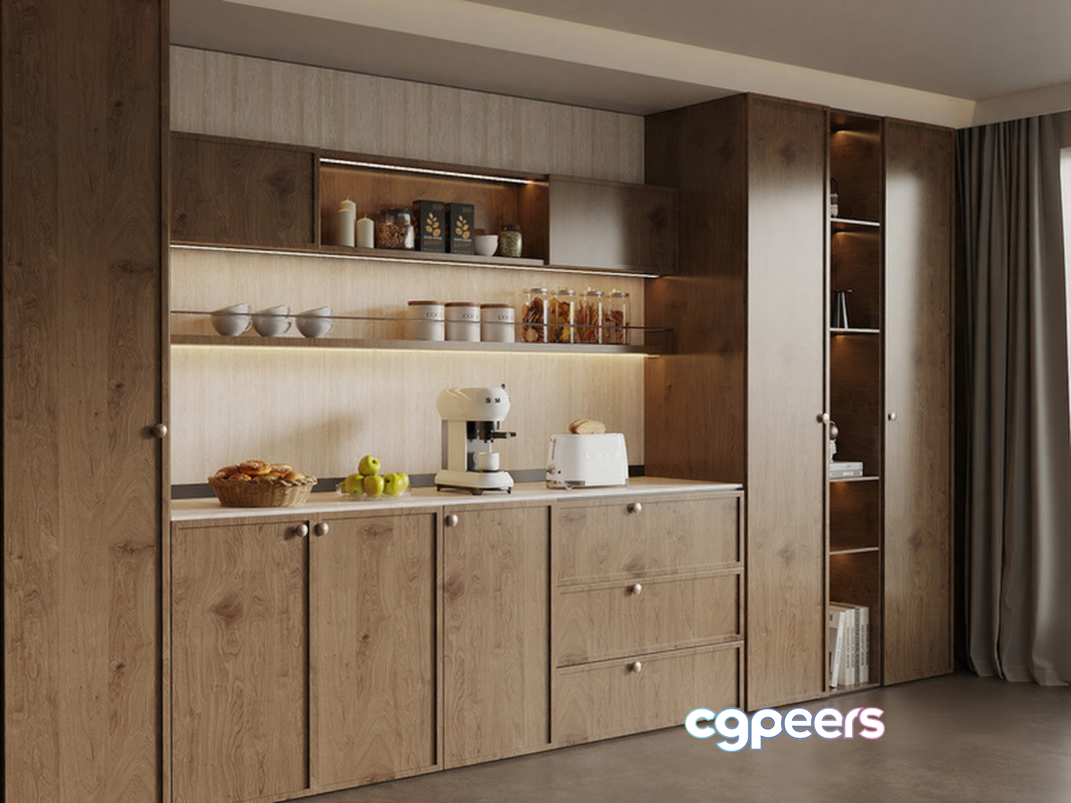 Modern Kitchen Cabinetry 3D Model - 10489 - VRAY Render