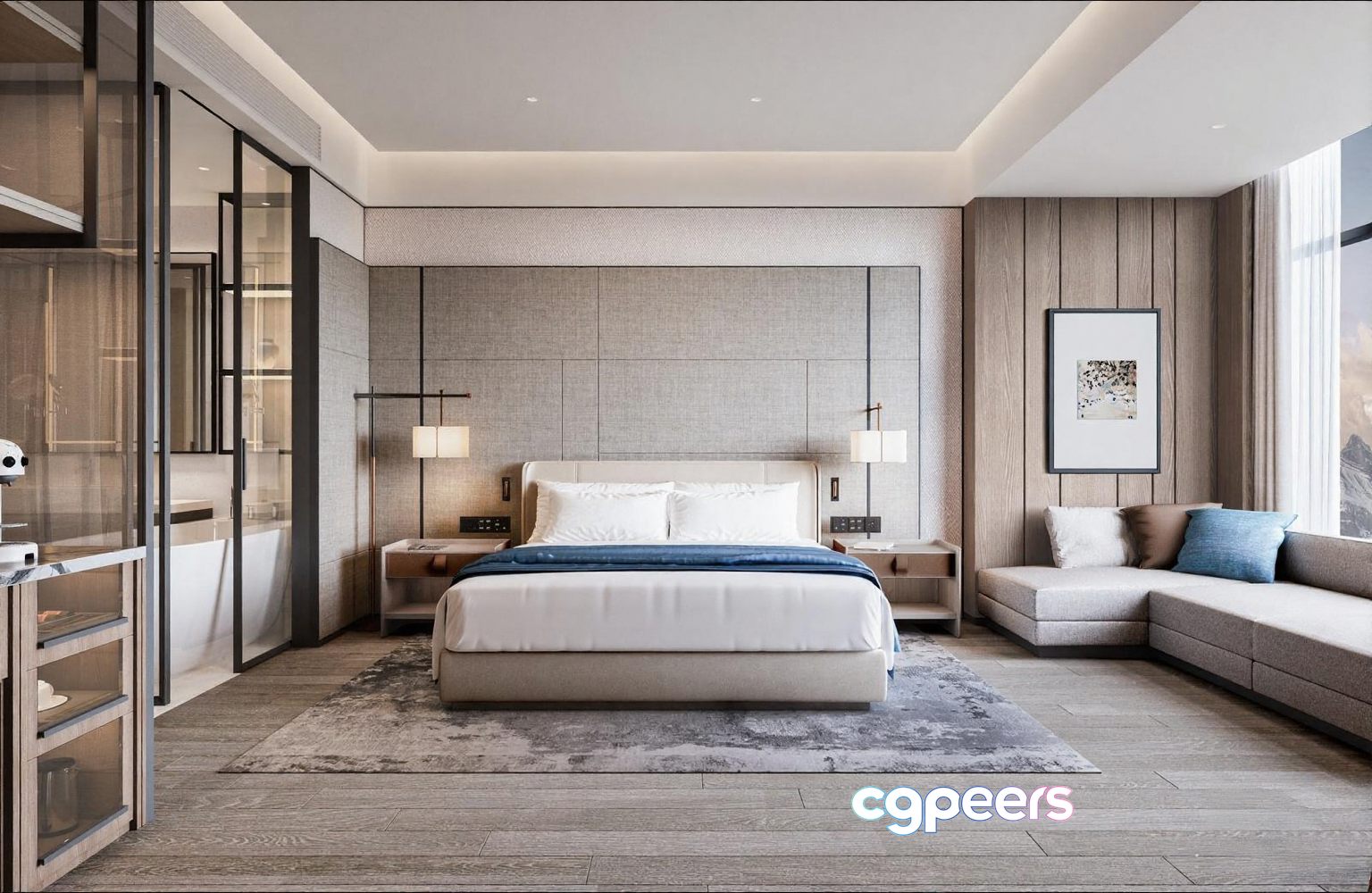 Modern Master Bedroom 3D Model - 12910 - VRAY Render Modern Master Bedroom 3D Model - 12910 - VRAY Render