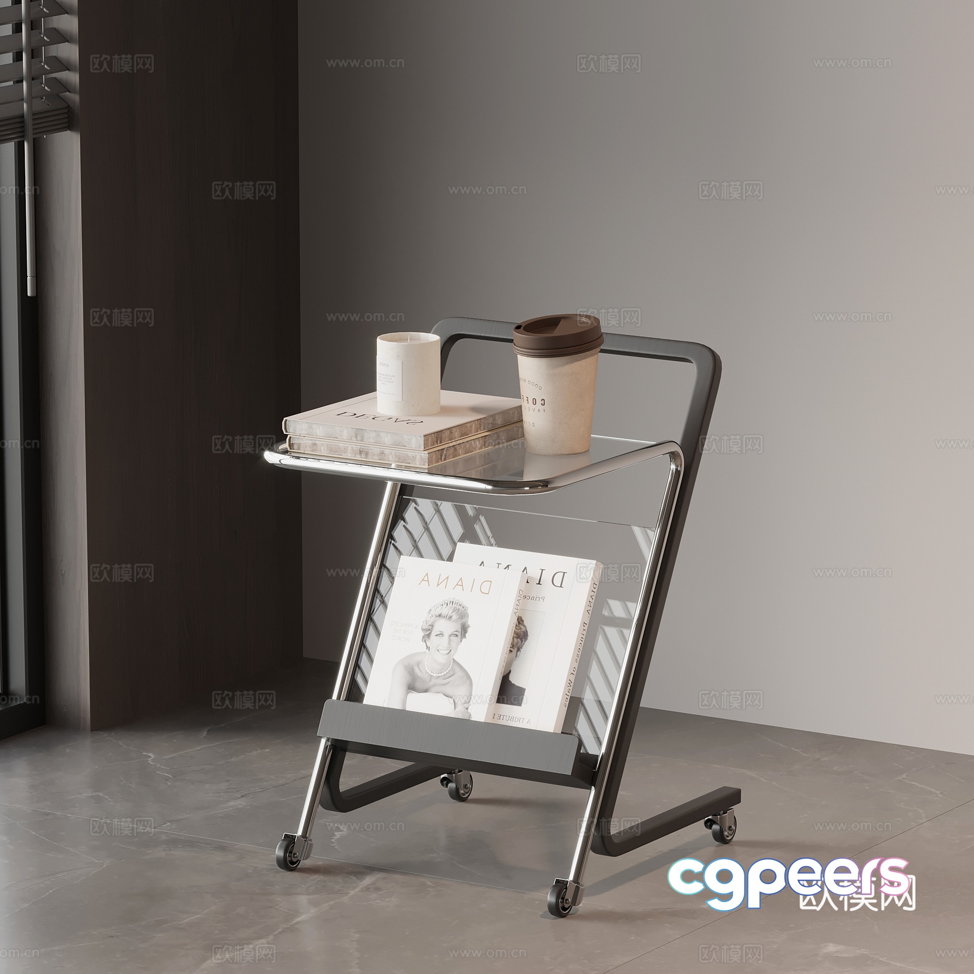 Modern Rolling Cart 3D Model - 12684 - VRAY Render