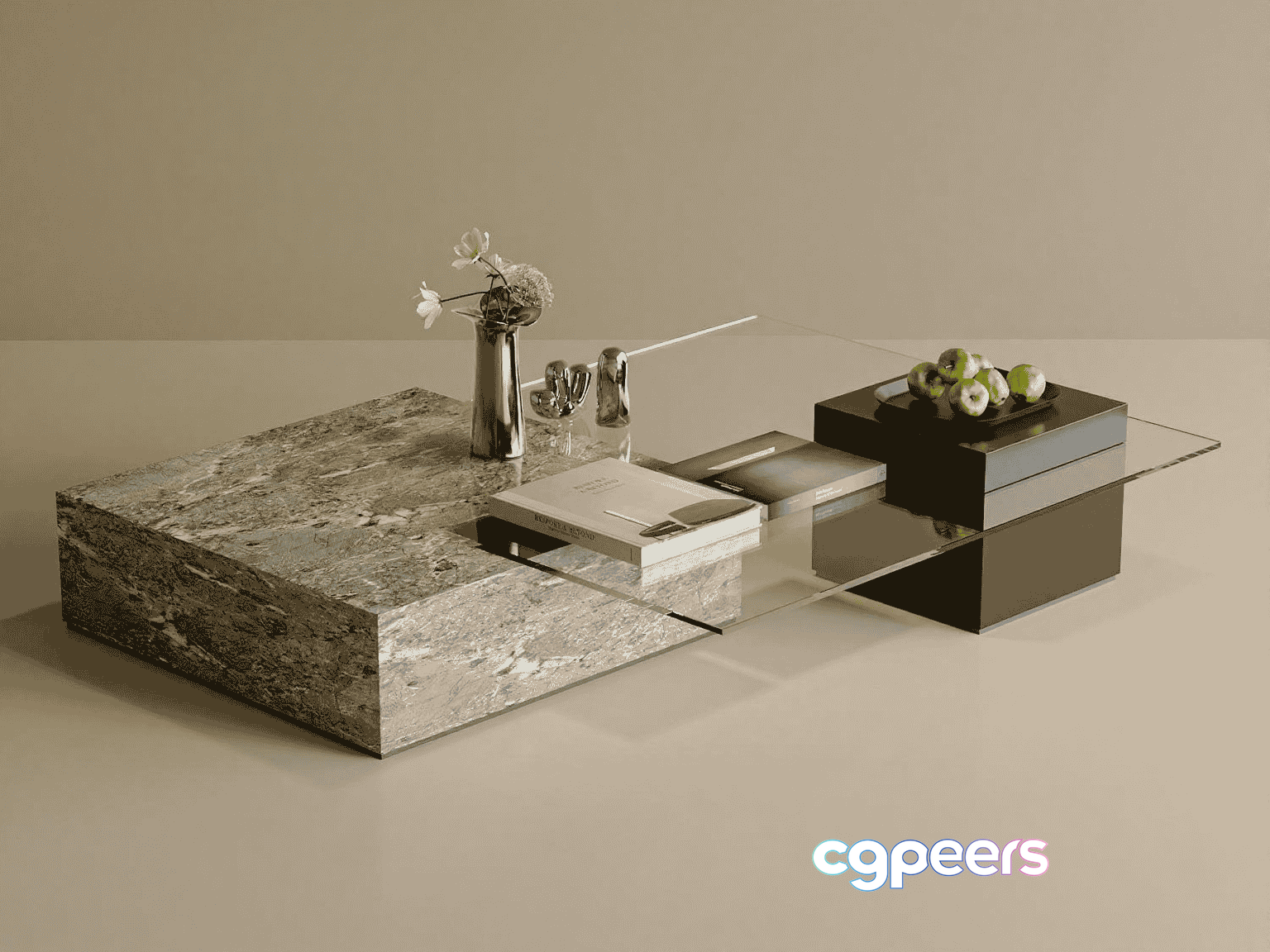 Modern Glass Coffee Table 3D Model - 18315 - VRAY Render Modern Glass Coffee Table 3D Model - 18315 - VRAY Render