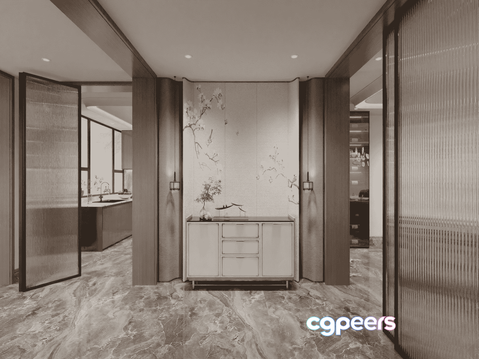 Modern Japanese Interior Design 3D Model - 10599 - VRAY Render Modern Japanese Interior Design 3D Model - 10599 - VRAY Render