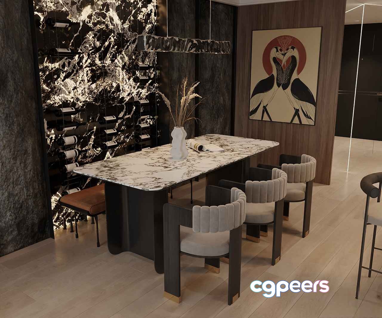Modern Dining Room 3D Model - 15410 - VRAY Render Modern Dining Room 3D Model - 15410 - VRAY Render