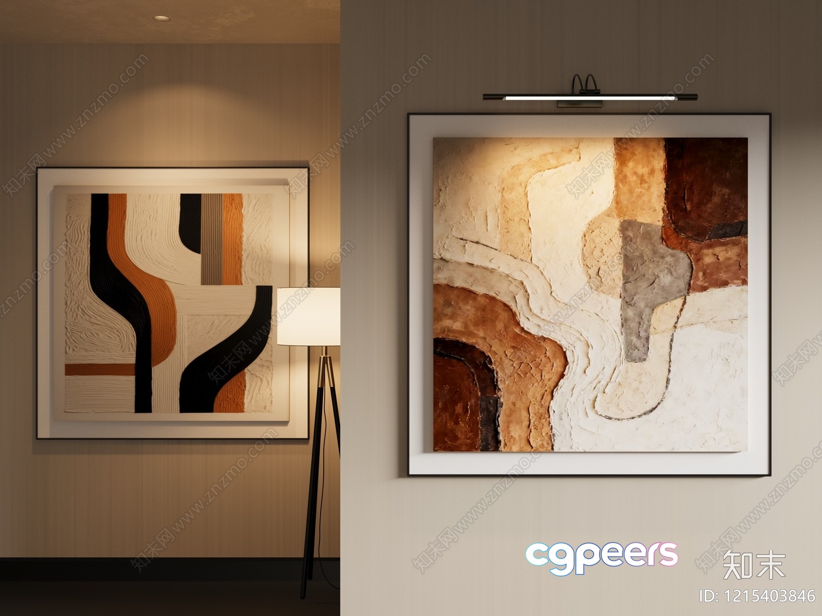 Modern Abstract Art Pieces 3D Model - 17775 - VRAY Render Modern Abstract Art Pieces 3D Model - 17775 - VRAY Render