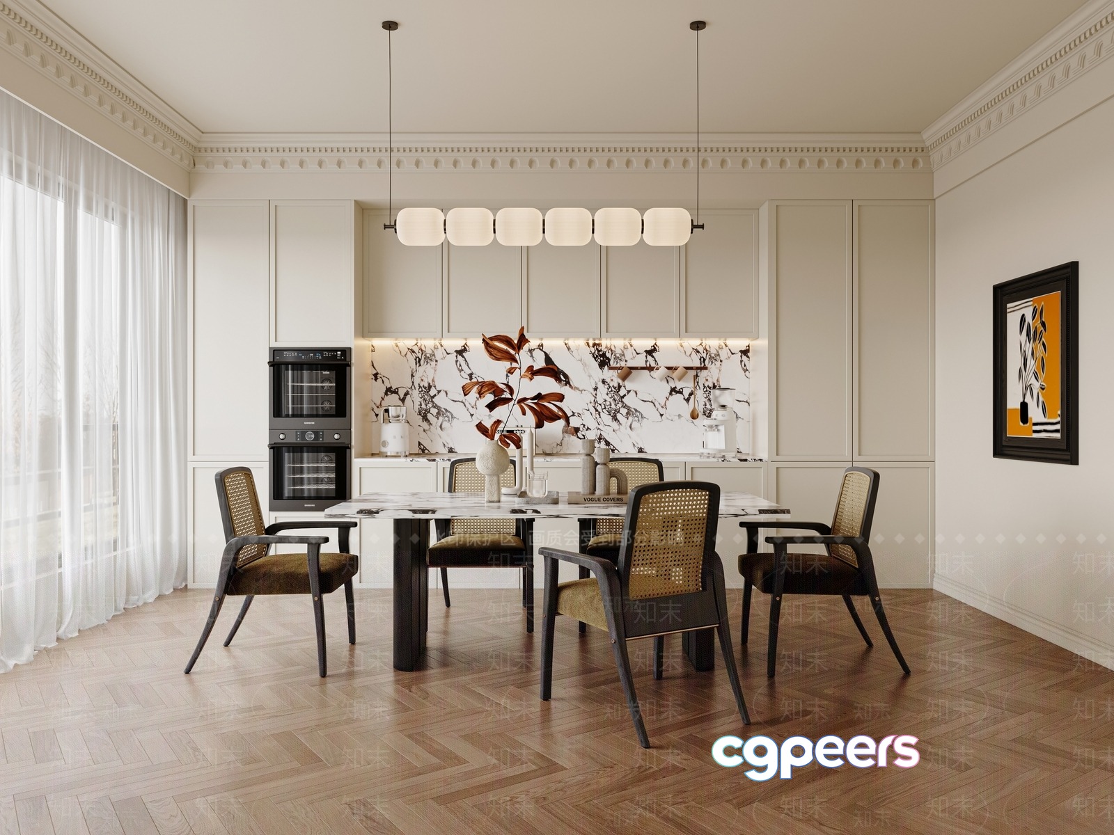 Modern Dining Room 3D Model - 11521 - VRAY Render