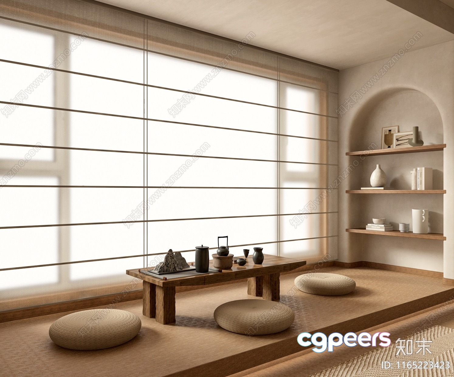 A Minimalist Japanese Room 3D Model - 14666 - VRAY Render