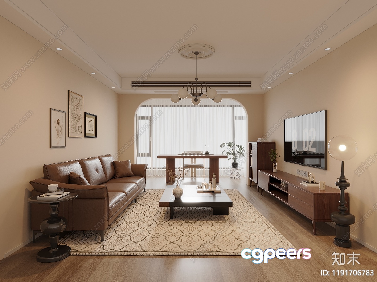 Modern Living Room 3D Model - 9593 - CORONA Render