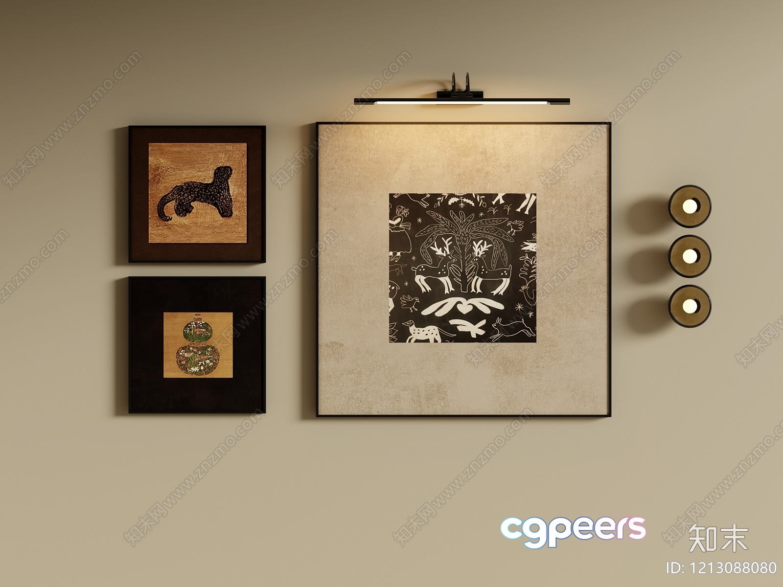 Modern Wall Art 3D Model - 4843 - VRAY Render