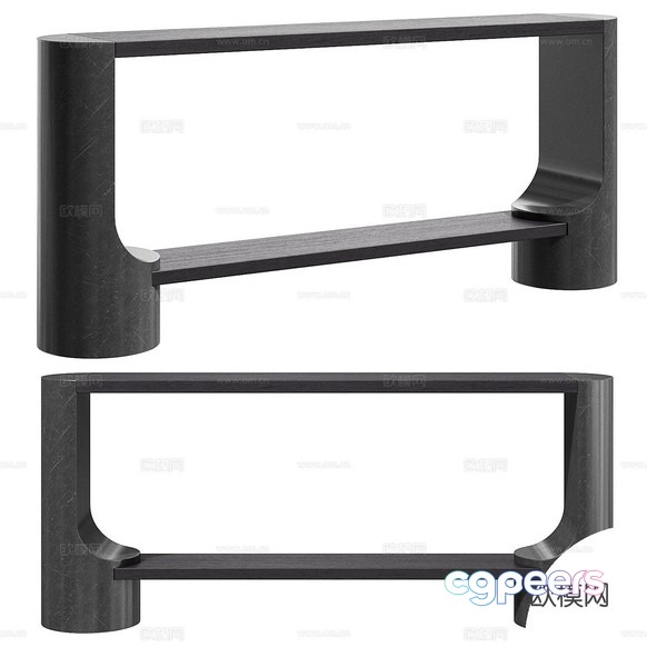 A Gray Console Table With A Shelf 3D Model - 9316 - CORONA Render A Gray Console Table With A Shelf 3D Model - 9316 - CORONA Render