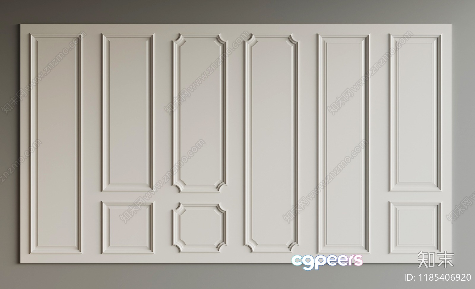 Classic White Wall Paneling 3D Model - 11766 - VRAY Render Classic White Wall Paneling 3D Model - 11766 - VRAY Render