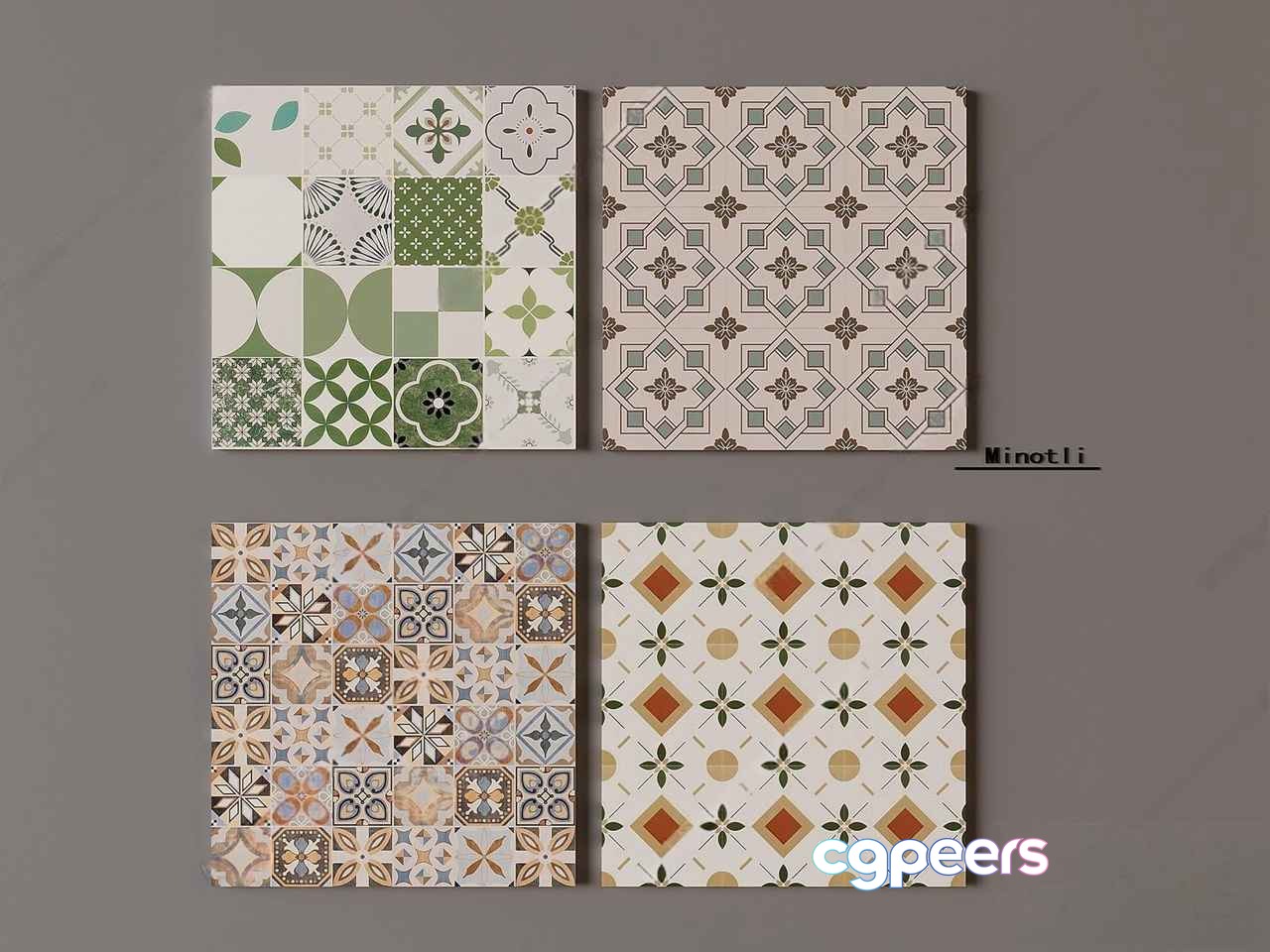 Tiled Wall Coverings 3D Model - 2352 - VRAY Render