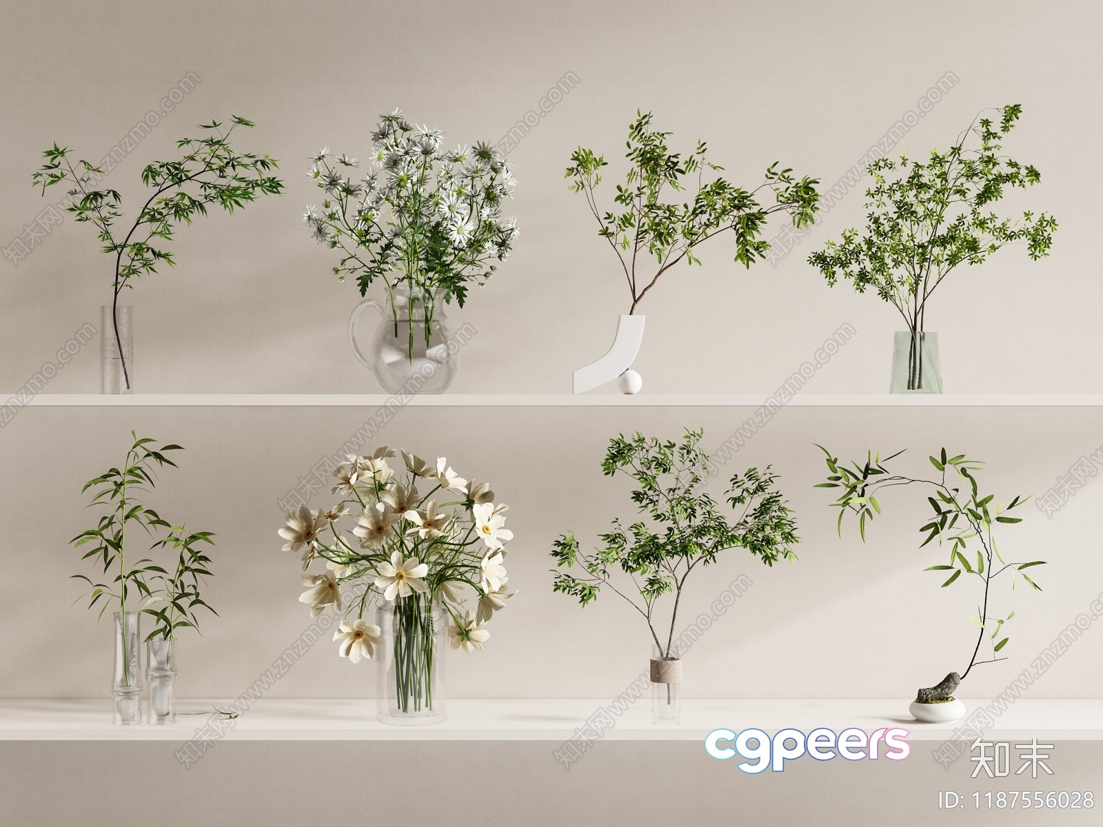Modern Flower Arrangement 3D Model - 12410 - VRAY Render