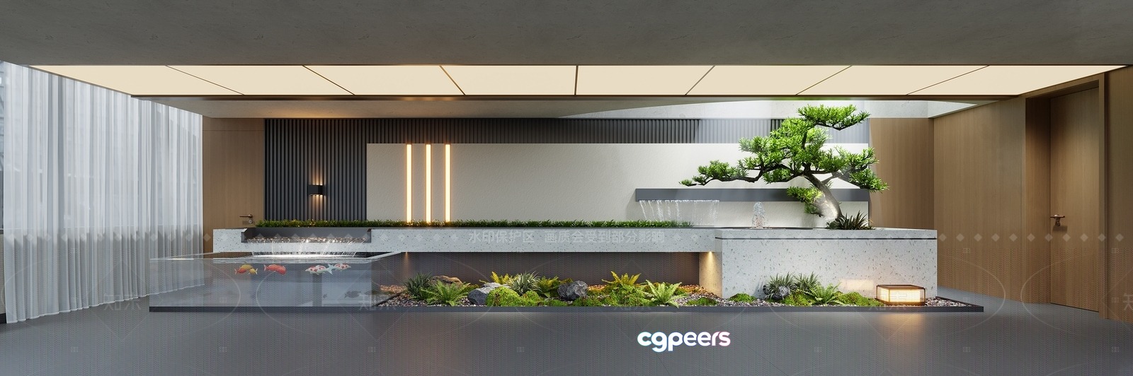 Modern Zen Garden 3D Model - 9862 - VRAY Render Modern Zen Garden 3D Model - 9862 - VRAY Render