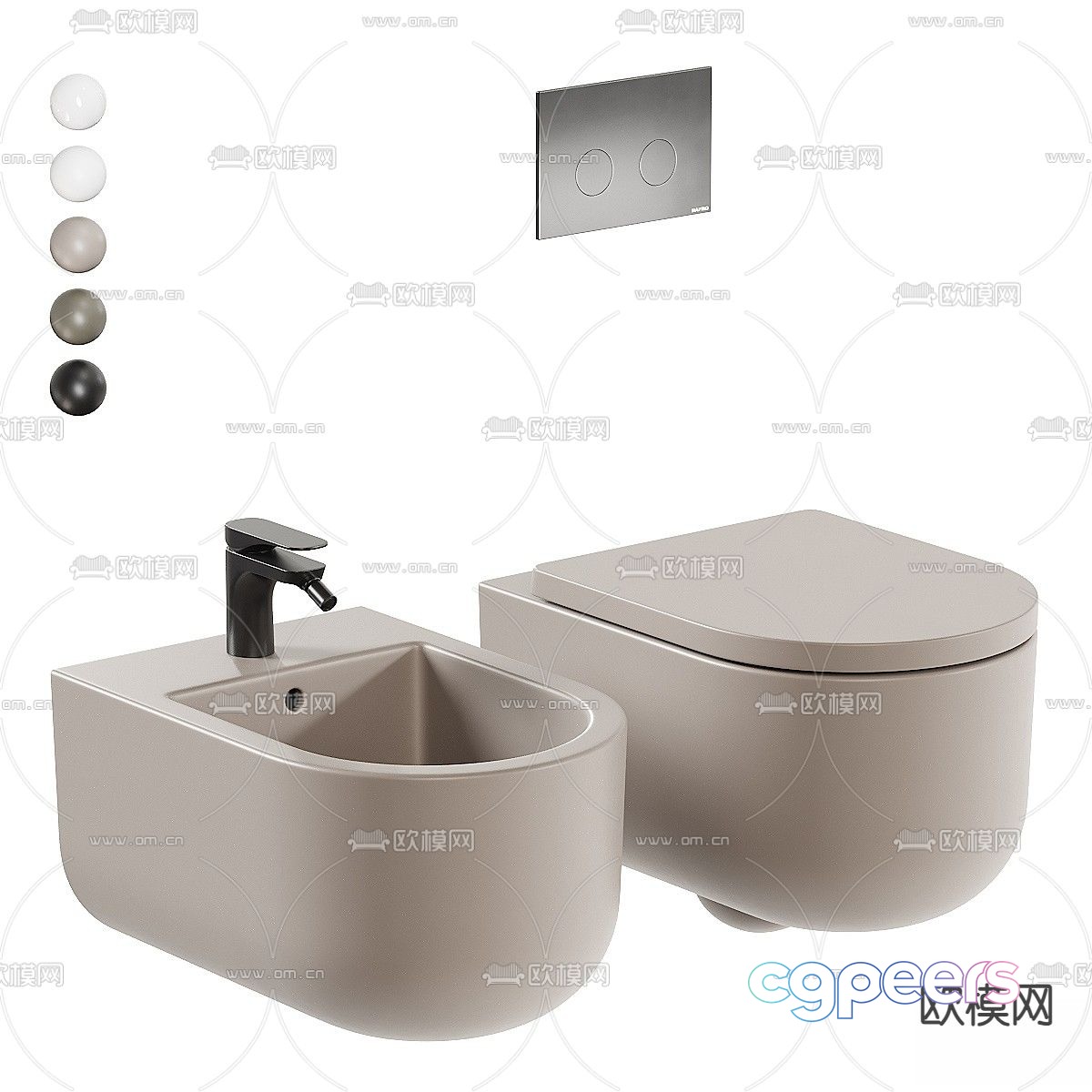 Modern Bathroom Sink And Toilet 3D Model - 16173 - VRAY Render