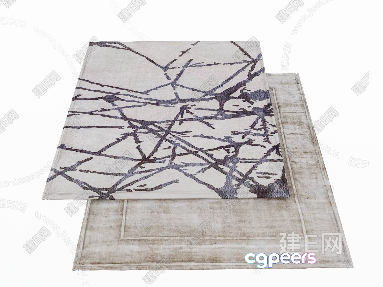 The Main Subject Is A Stack Of Rugs With A Tree Branch Design 3D Model - 9424 - VRAY Render The Main Subject Is A Stack Of Rugs With A Tree Branch Design 3D Model - 9424 - VRAY Render