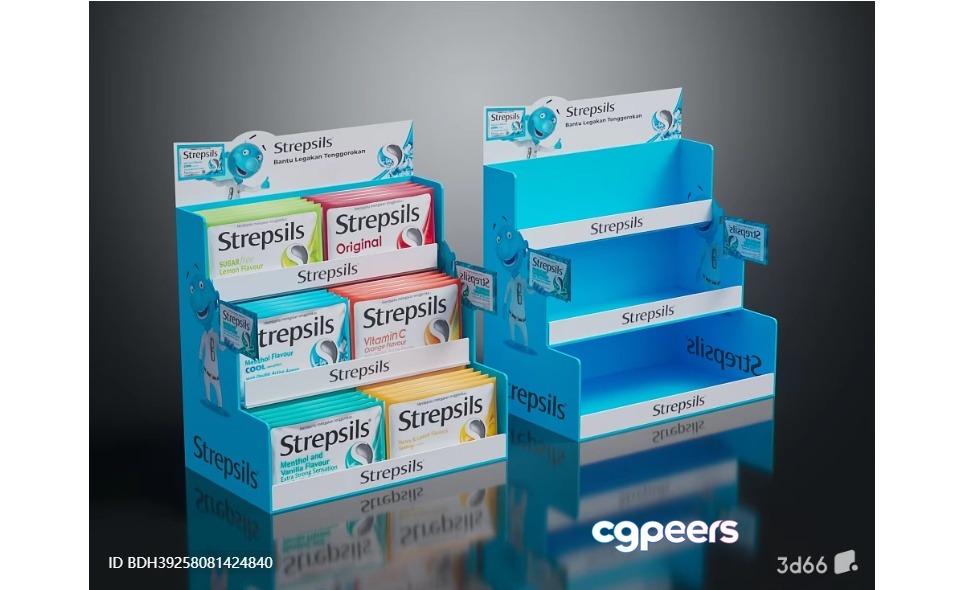 Strepsils Display Stands 3D Model - 17993 - VRAY Render Strepsils Display Stands 3D Model - 17993 - VRAY Render