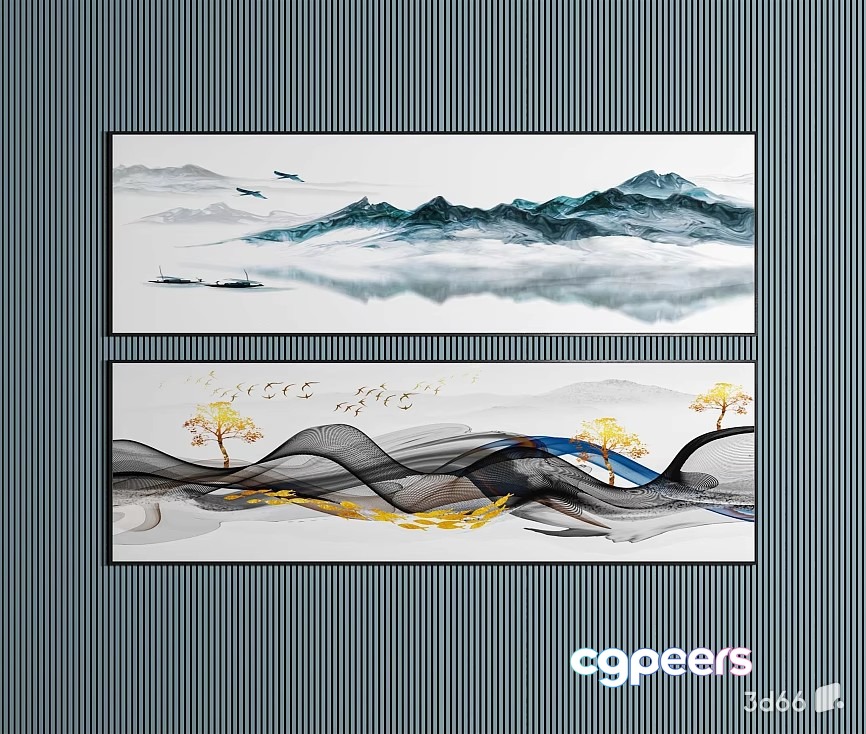 Two Landscape Paintings 3D Model - 21662 - VRAY Render