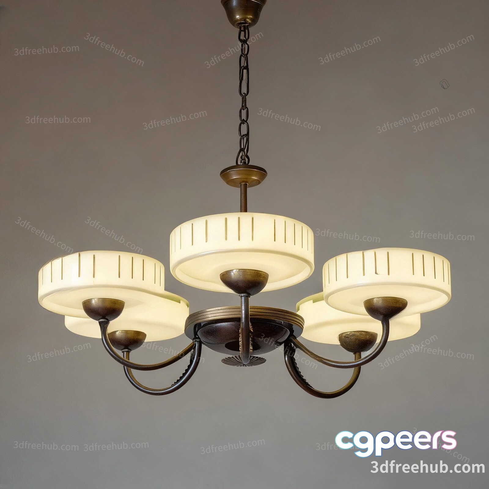 Gold Light Fixture 3D Model - 22413 - VRAY Render