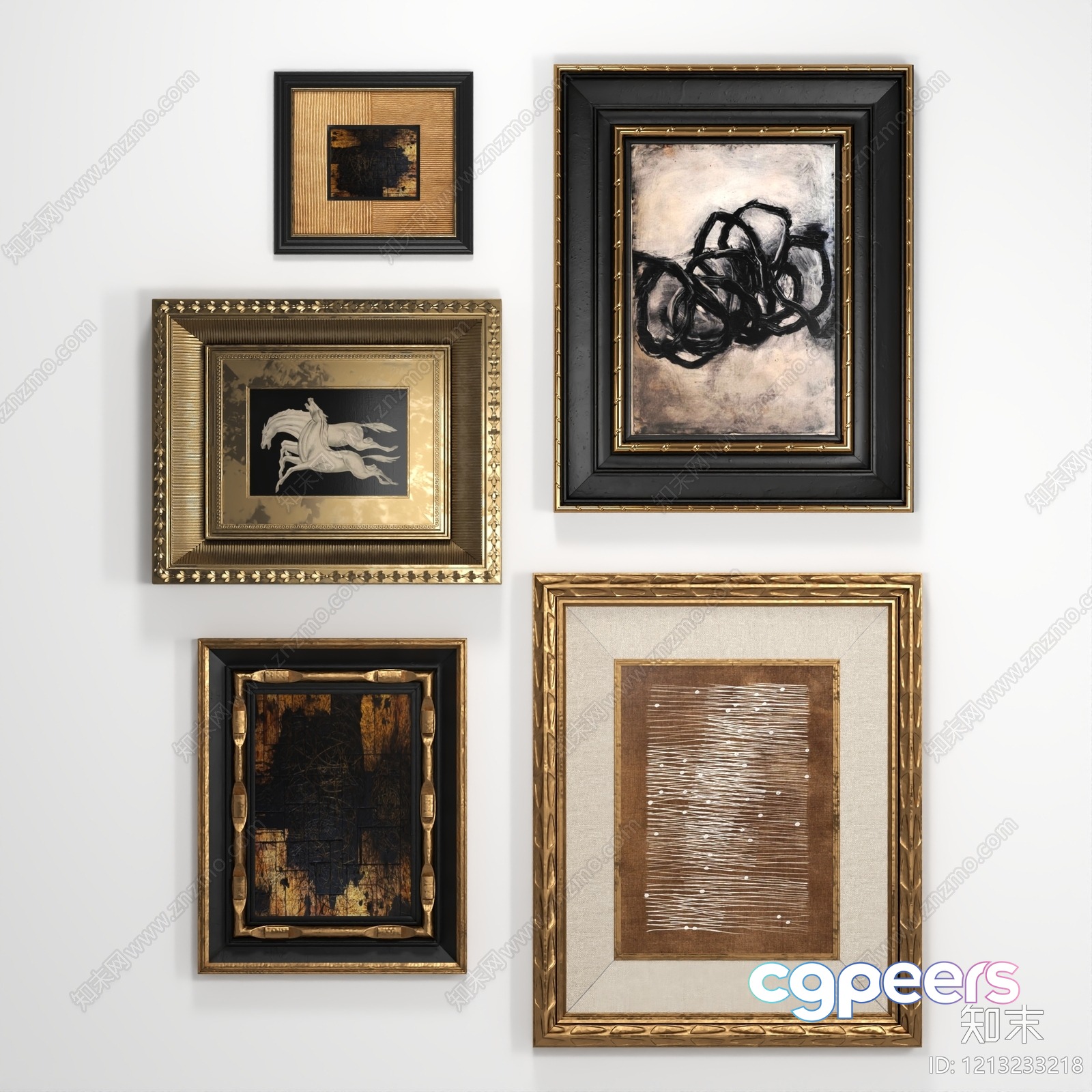 A Collection Of Framed Artwork 3D Model - 3012 - VRAY Render