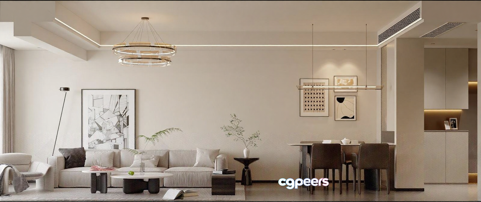Modern Living Room 3D Model - 11636 - CORONA Render