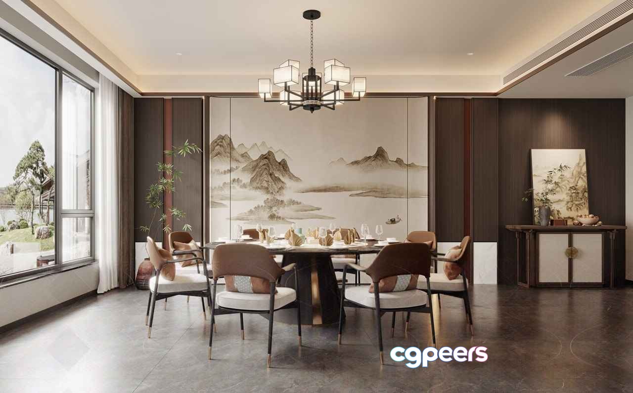 Modern Dining Room 3D Model - 430 - VRAY Render Modern Dining Room 3D Model - 430 - VRAY Render