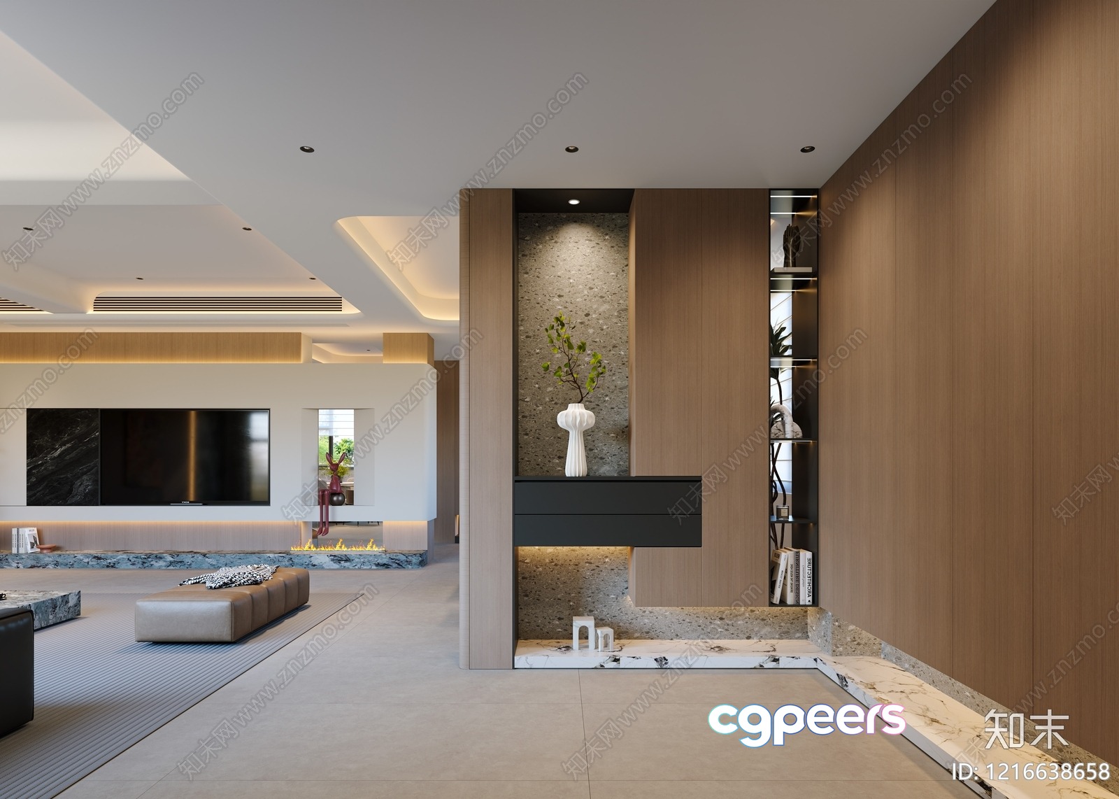 Modern Living Room 3D Model - 15881 - CORONA Render