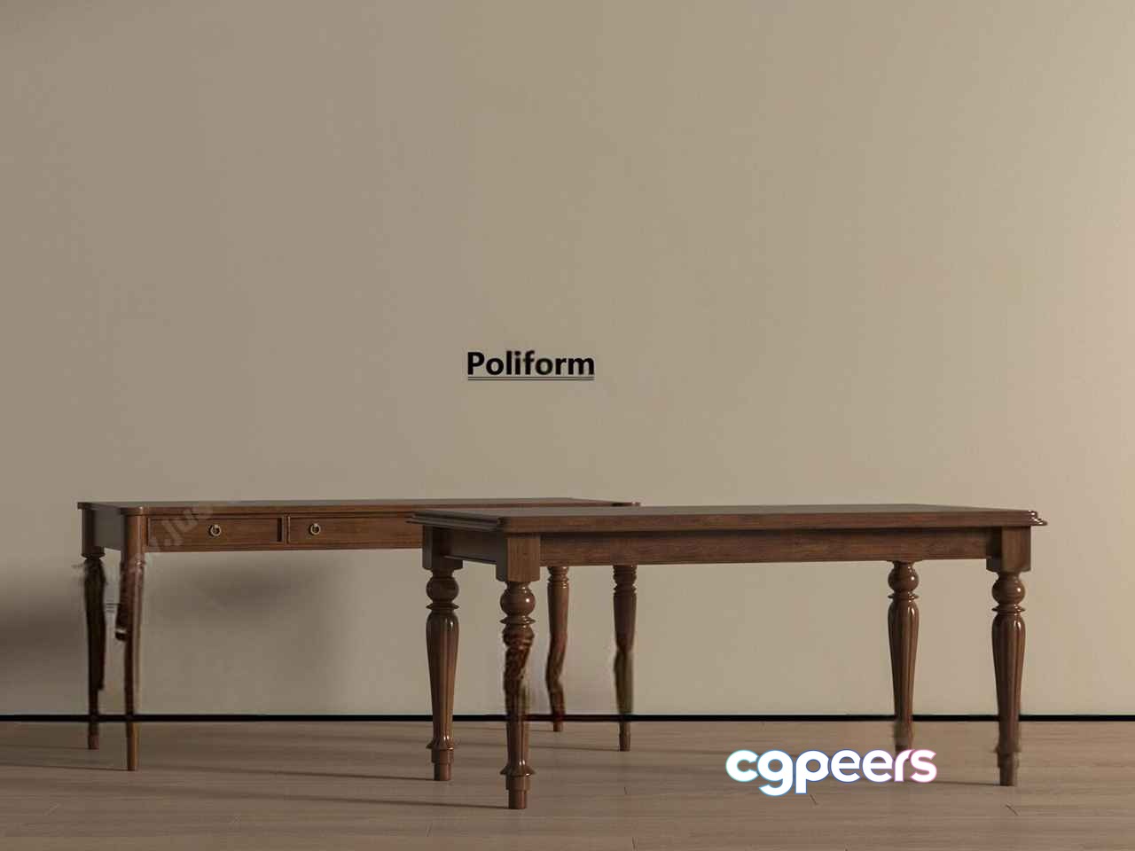 A Wooden Table 3D Model - 2571 - VRAY Render
