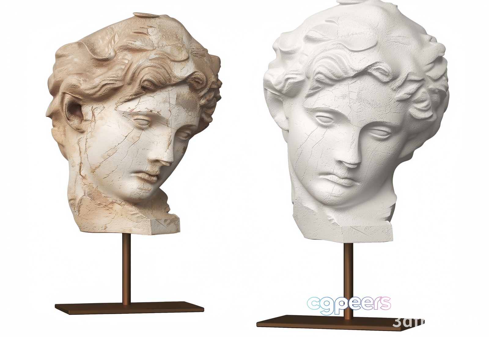 A Pair Of Antique Statues 3D Model - 22877 - VRAY Render