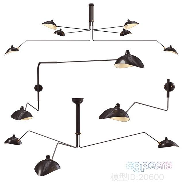 Gold Light Fixture 3D Model - 1027 - VRAY Render Gold Light Fixture 3D Model - 1027 - VRAY Render
