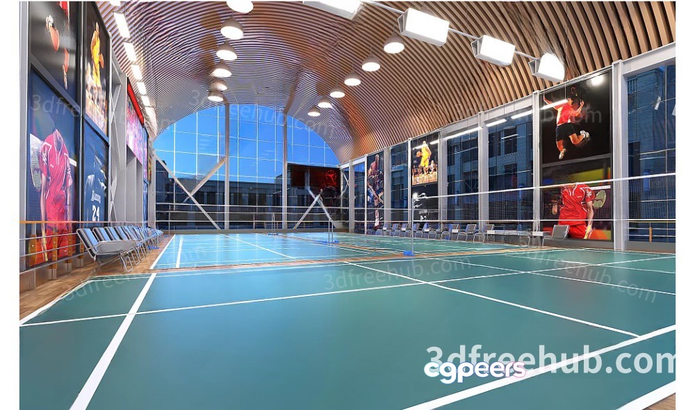 A Large Indoor Sports Court 3D Model - 22416 - VRAY Render A Large Indoor Sports Court 3D Model - 22416 - VRAY Render