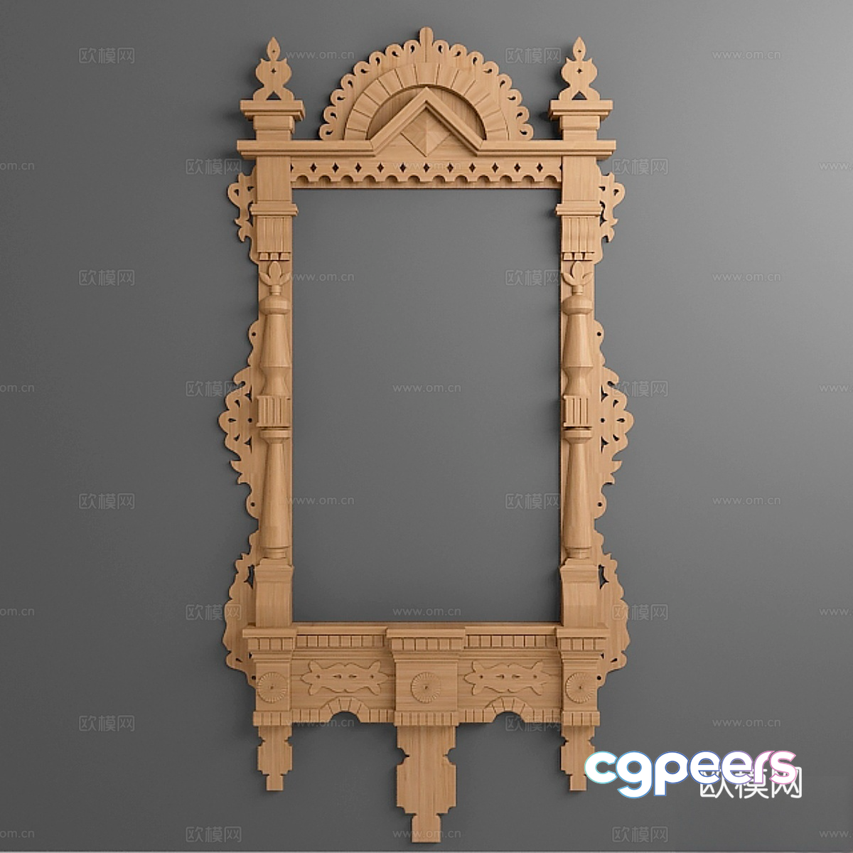 A Decorative Mirror With An Ornate Frame 3D Model - 21750 - VRAY Render