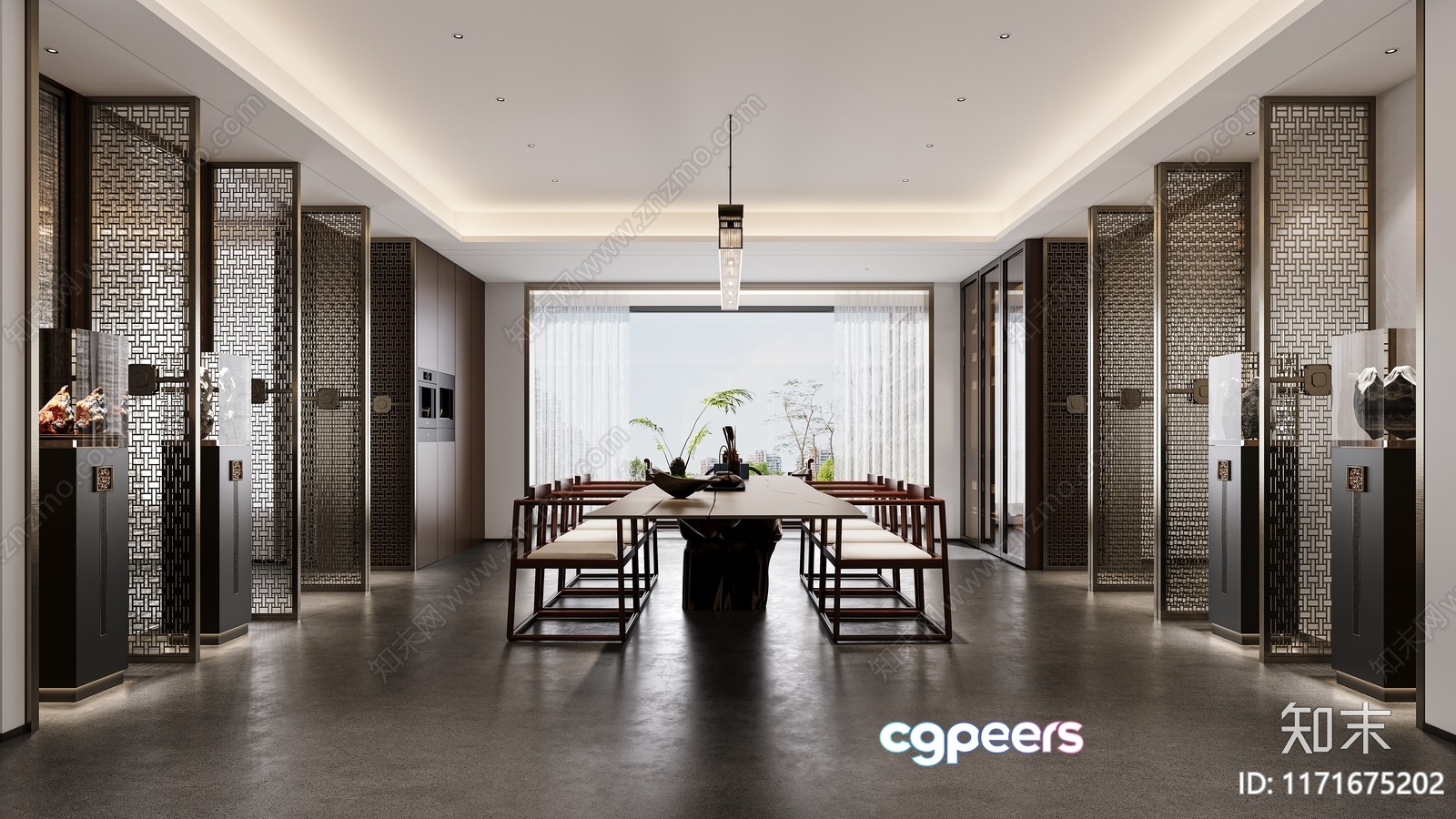 A Modern Dining Room 3D Model - 2058 - CORONA Render A Modern Dining Room 3D Model - 2058 - CORONA Render