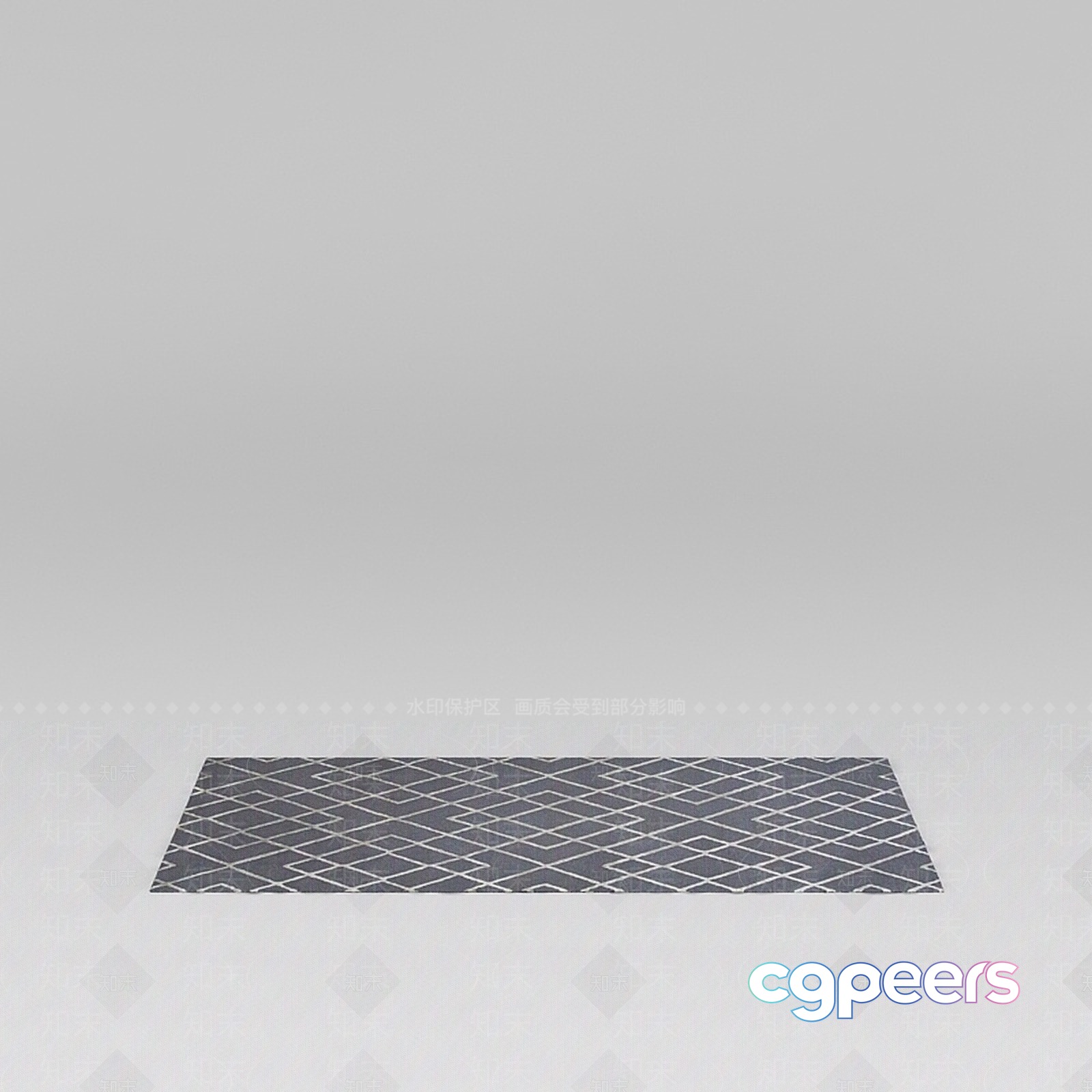 A Gray And White Rug 3D Model - 8166 - VRAY Render