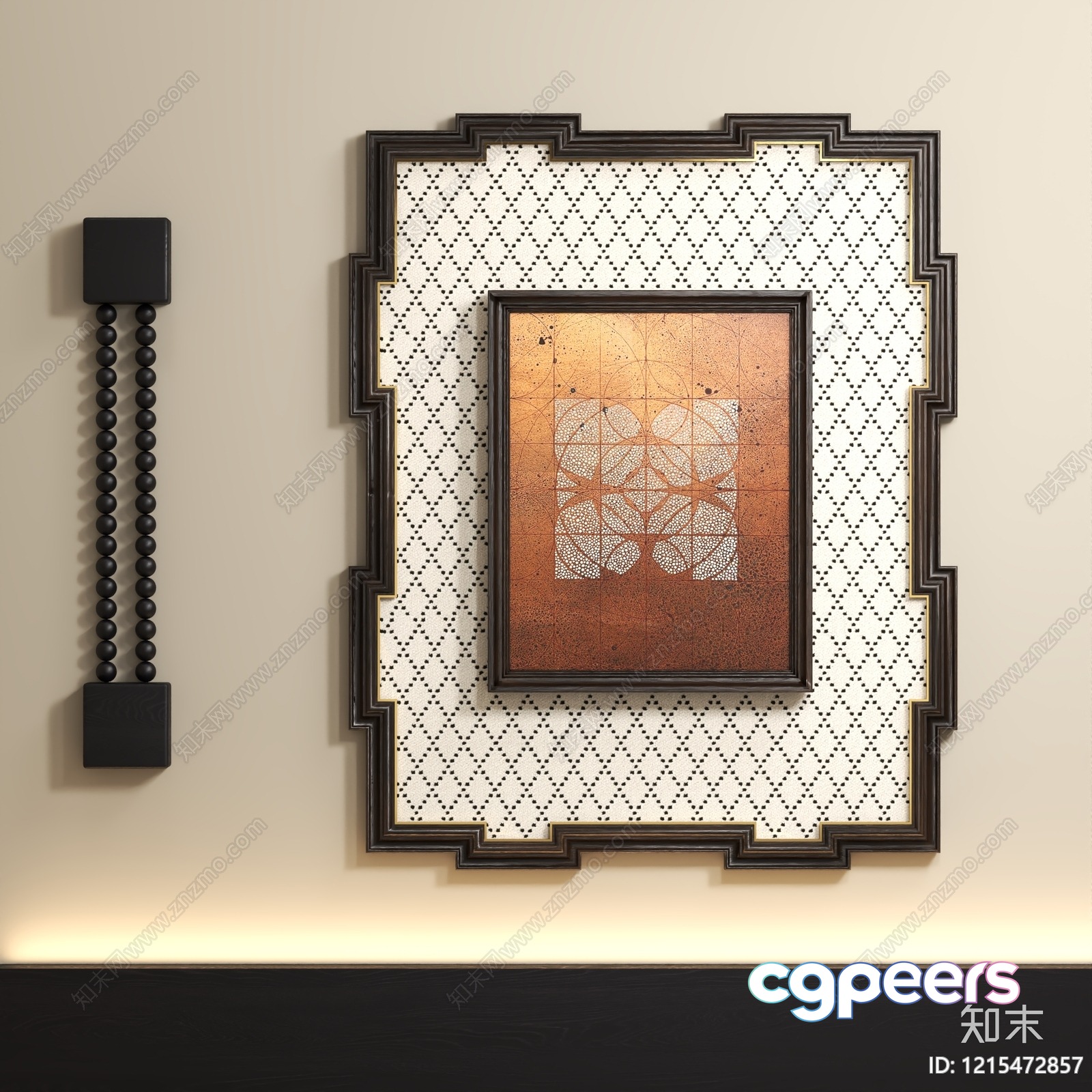 Artwork With A Geometric Pattern 3D Model - 10640 - VRAY Render