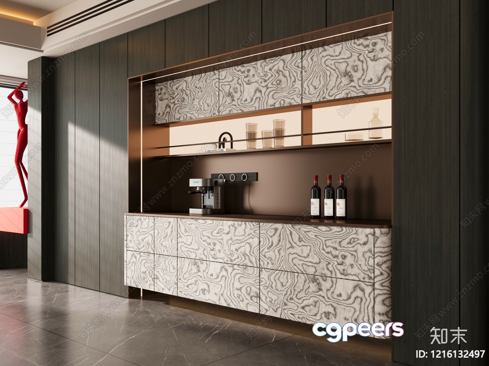 Modern Kitchen Cabinet 3D Model - 11965 - VRAY Render