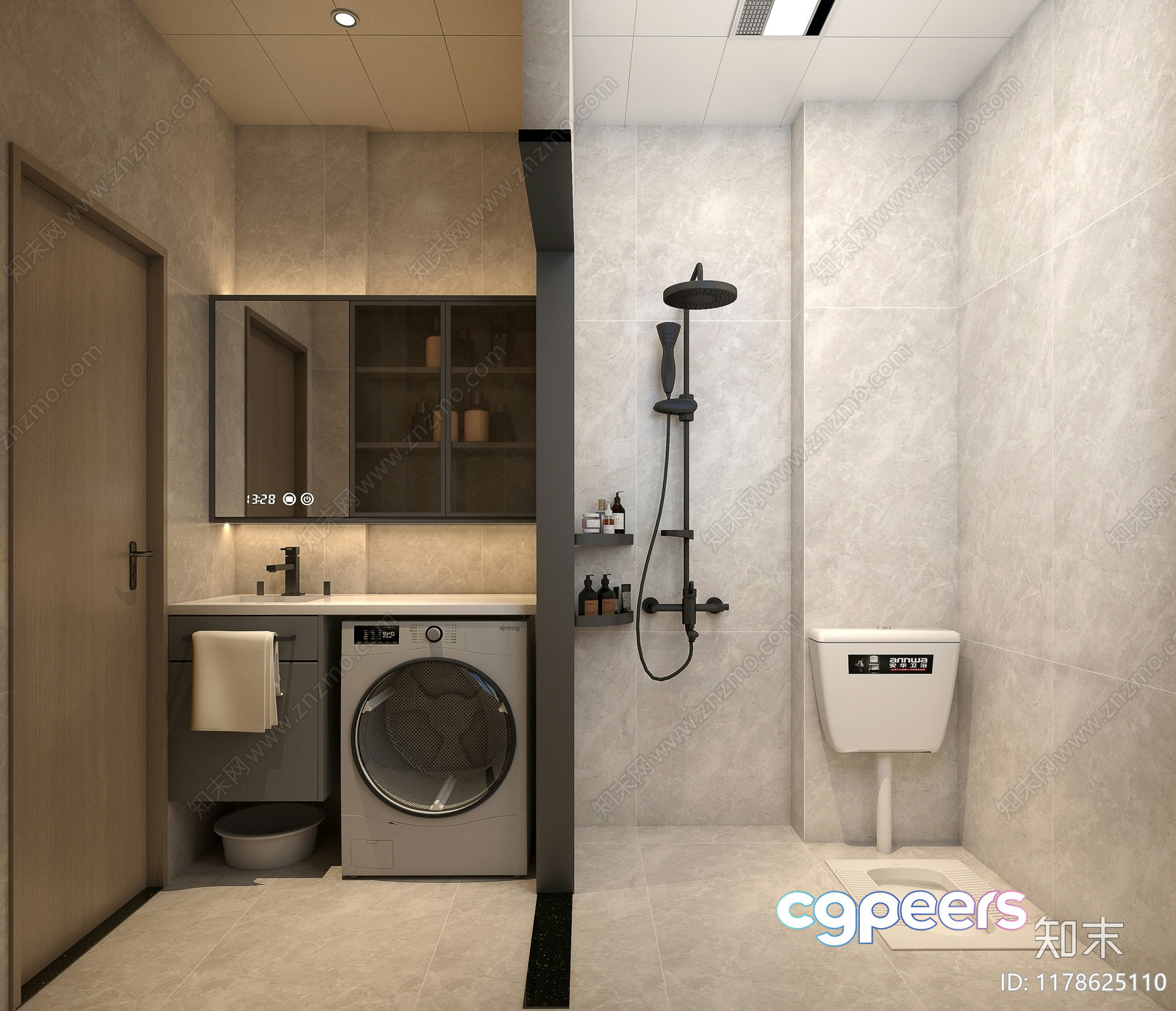 Modern Bathroom 3D Model - 1516 - VRAY Render Modern Bathroom 3D Model - 1516 - VRAY Render