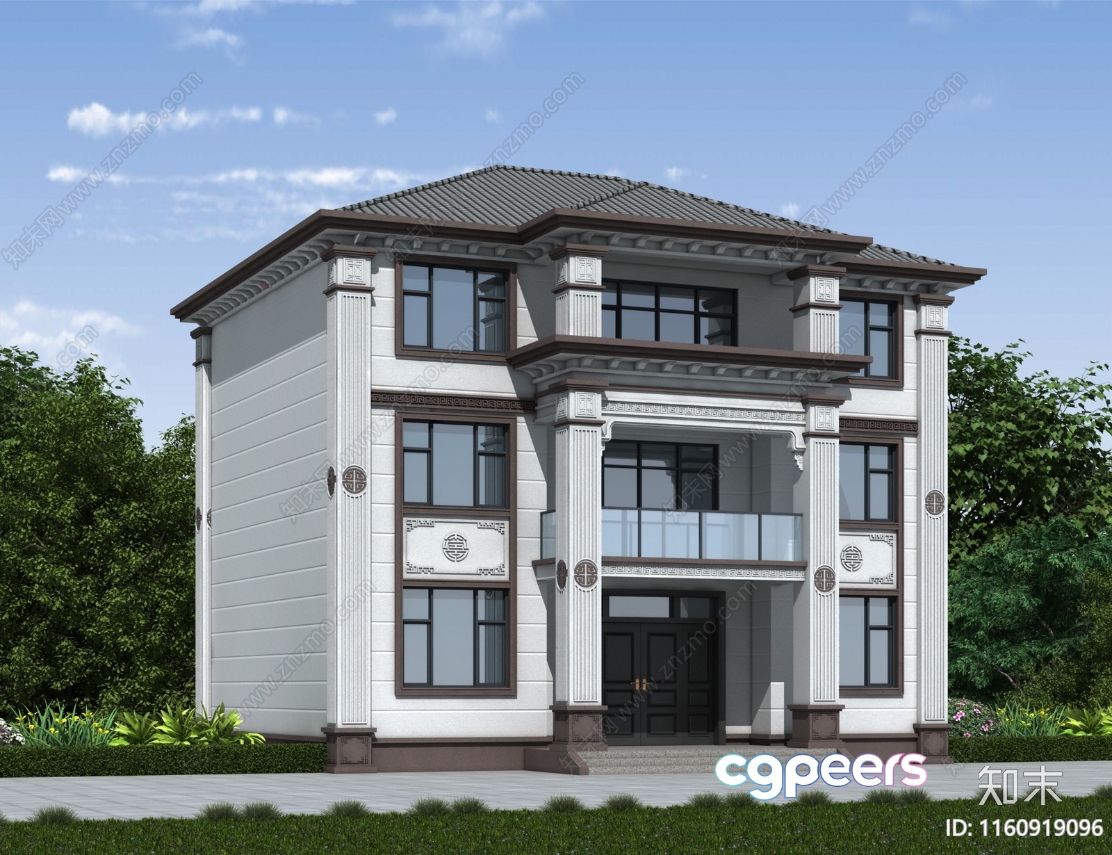 A Two-Story House 3D Model - 9389 - VRAY Render A Two-Story House 3D Model - 9389 - VRAY Render