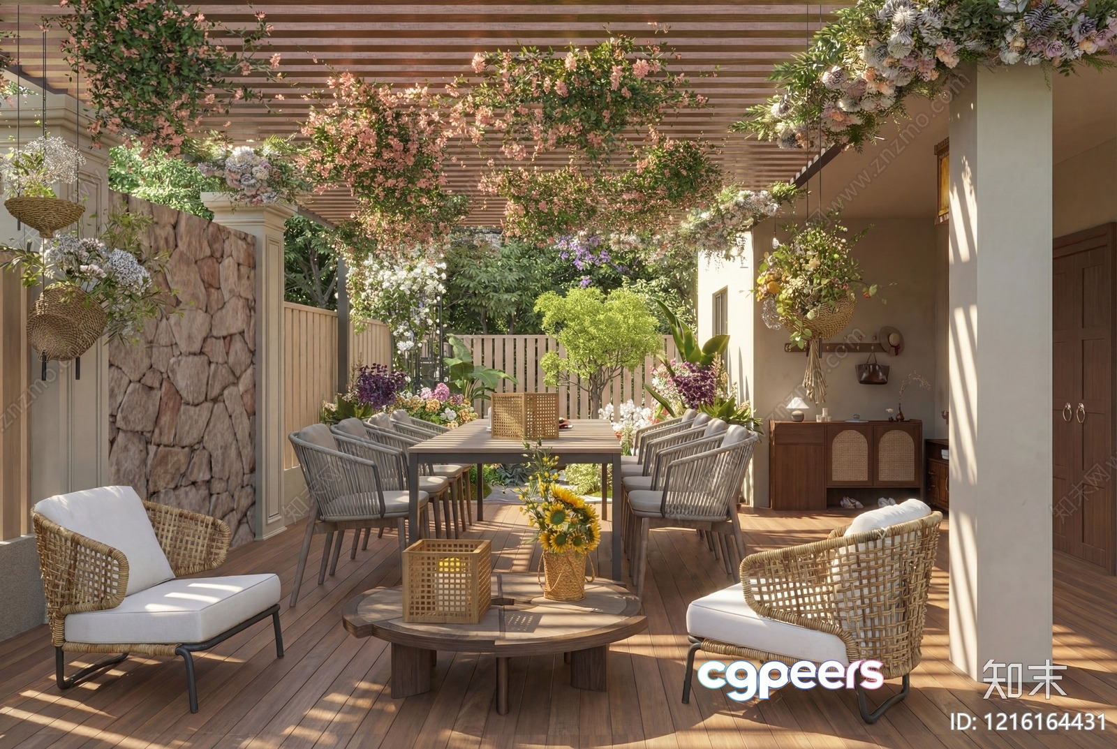 Rustic Outdoor Furniture 3D Model - 15635 - VRAY Render Rustic Outdoor Furniture 3D Model - 15635 - VRAY Render