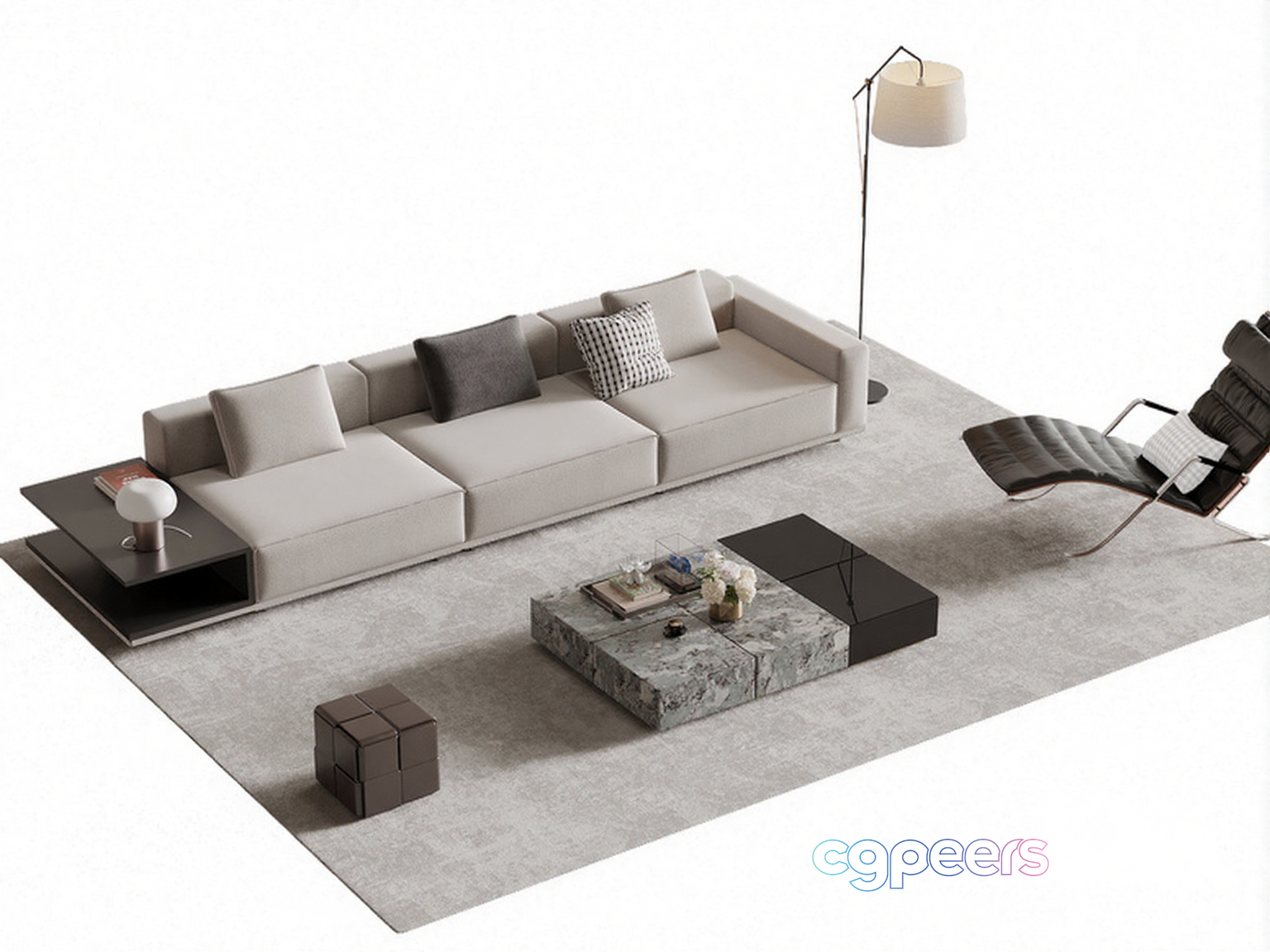 Modern Living Room 3D Model - 9740 - VRAY Render Modern Living Room 3D Model - 9740 - VRAY Render