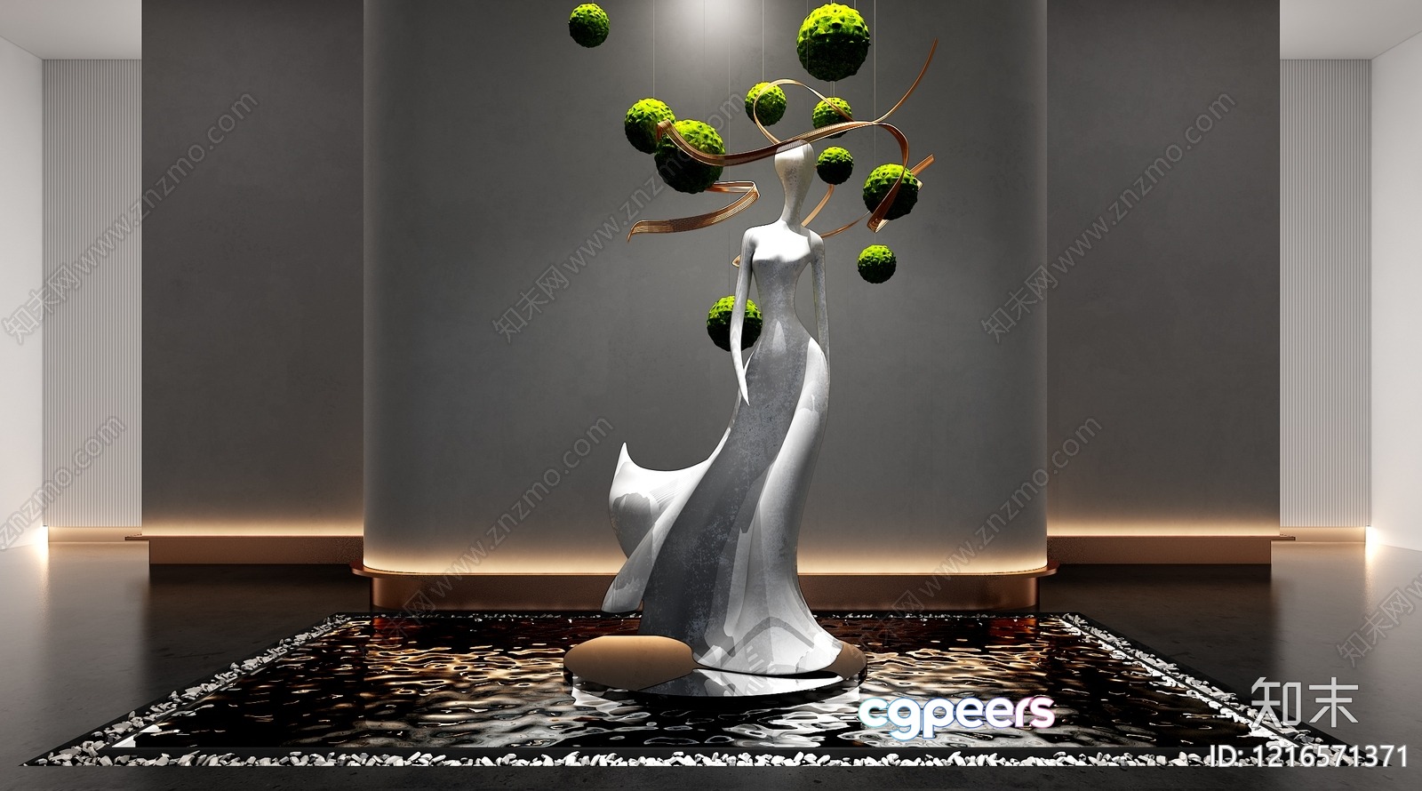 Modern Art Piece 3D Model - 14505 - VRAY Render