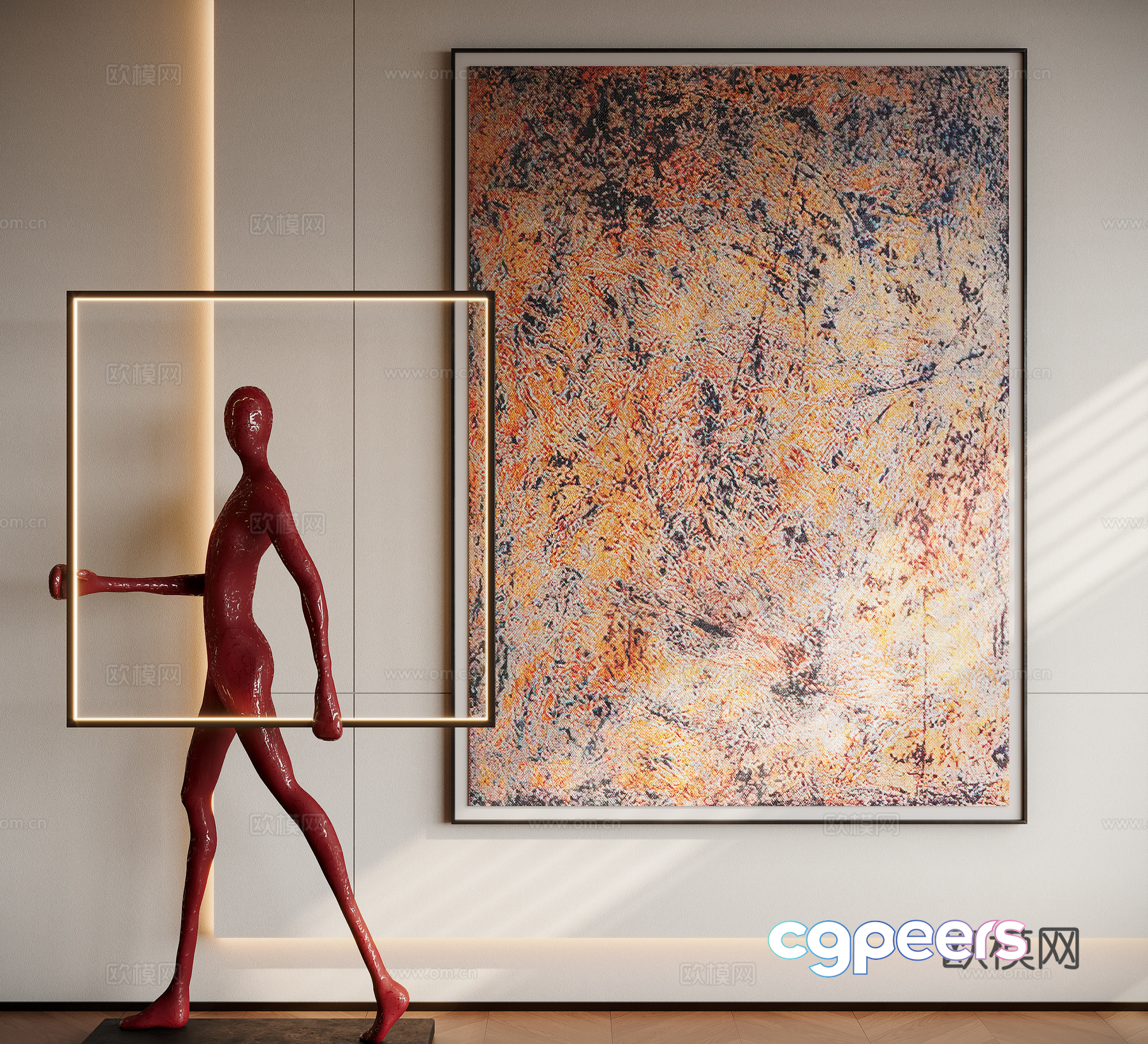 Modern Art Piece 3D Model - 3450 - VRAY Render Modern Art Piece 3D Model - 3450 - VRAY Render