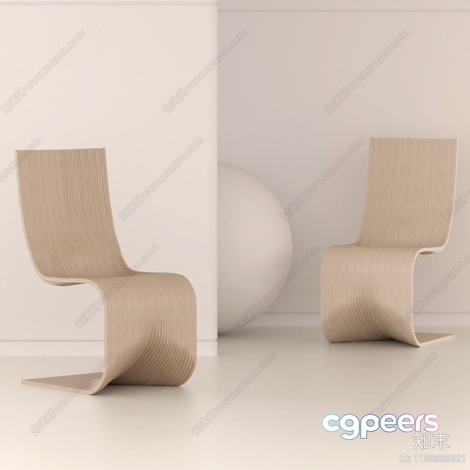Modern Wood Chair 3D Model - 22152 - VRAY Render Modern Wood Chair 3D Model - 22152 - VRAY Render