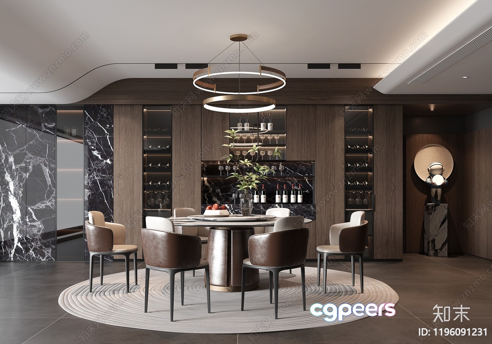 Modern Dining Room 3D Model - 20283 - VRAY Render Modern Dining Room 3D Model - 20283 - VRAY Render