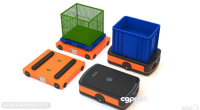 Orange And Black Storage Containers 3D Model - 6694 - VRAY Render Orange And Black Storage Containers 3D Model - 6694 - VRAY Render