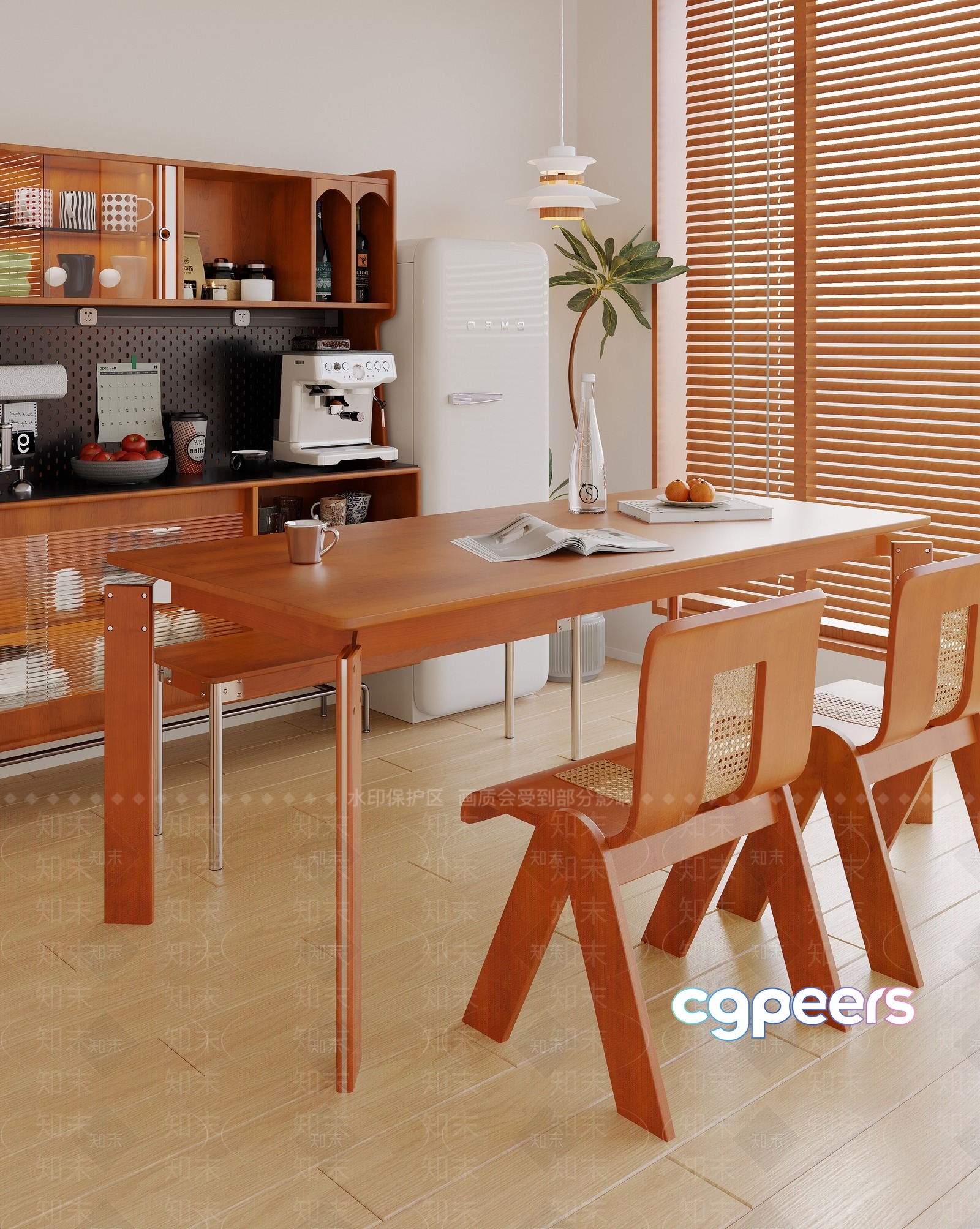 A Wooden Dining Table 3D Model - 13089 - VRAY Render A Wooden Dining Table 3D Model - 13089 - VRAY Render