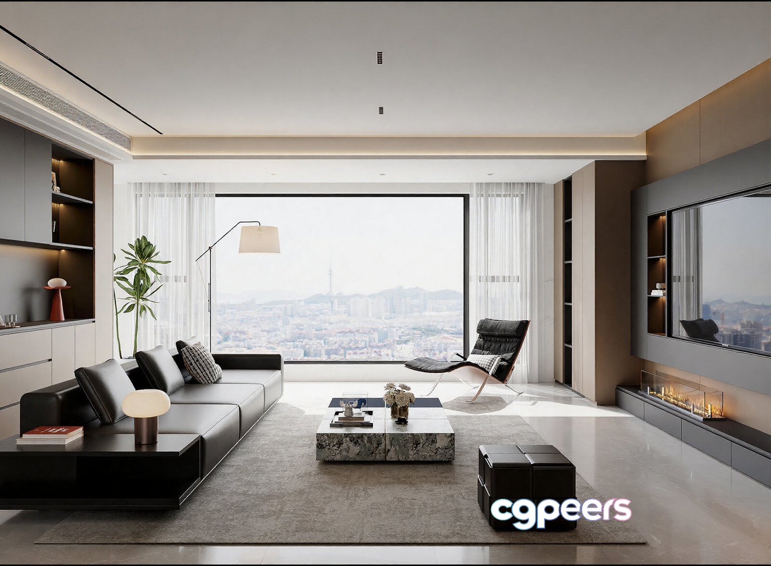 Modern Living Room 3D Model - 3047 - CORONA Render Modern Living Room 3D Model - 3047 - CORONA Render