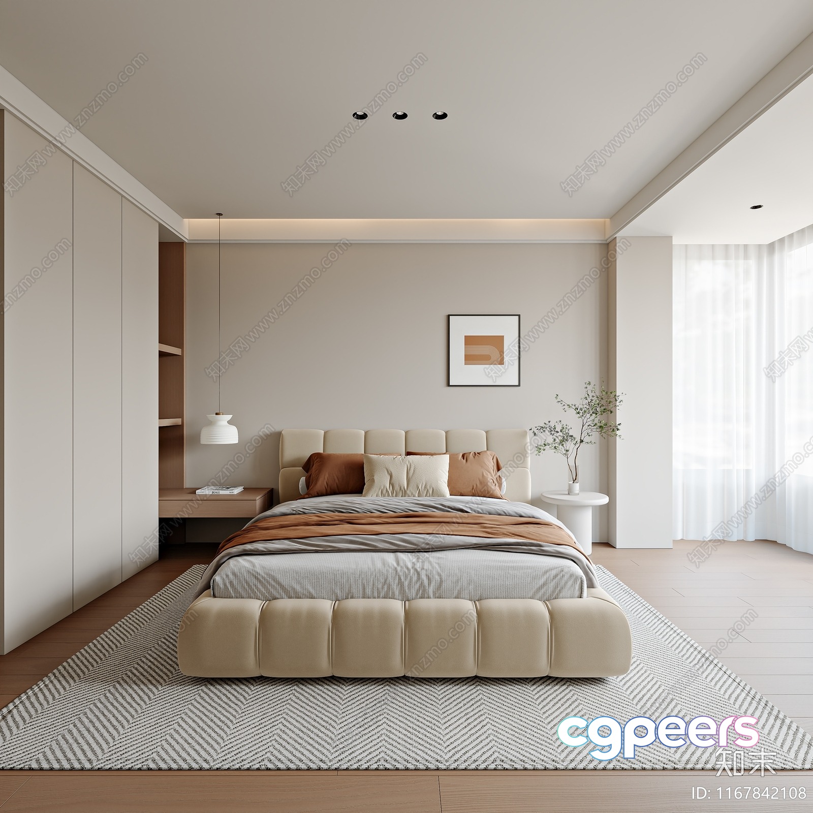 Cozy Modern Bedroom 3D Model - 2914 - VRAY Render Cozy Modern Bedroom 3D Model - 2914 - VRAY Render