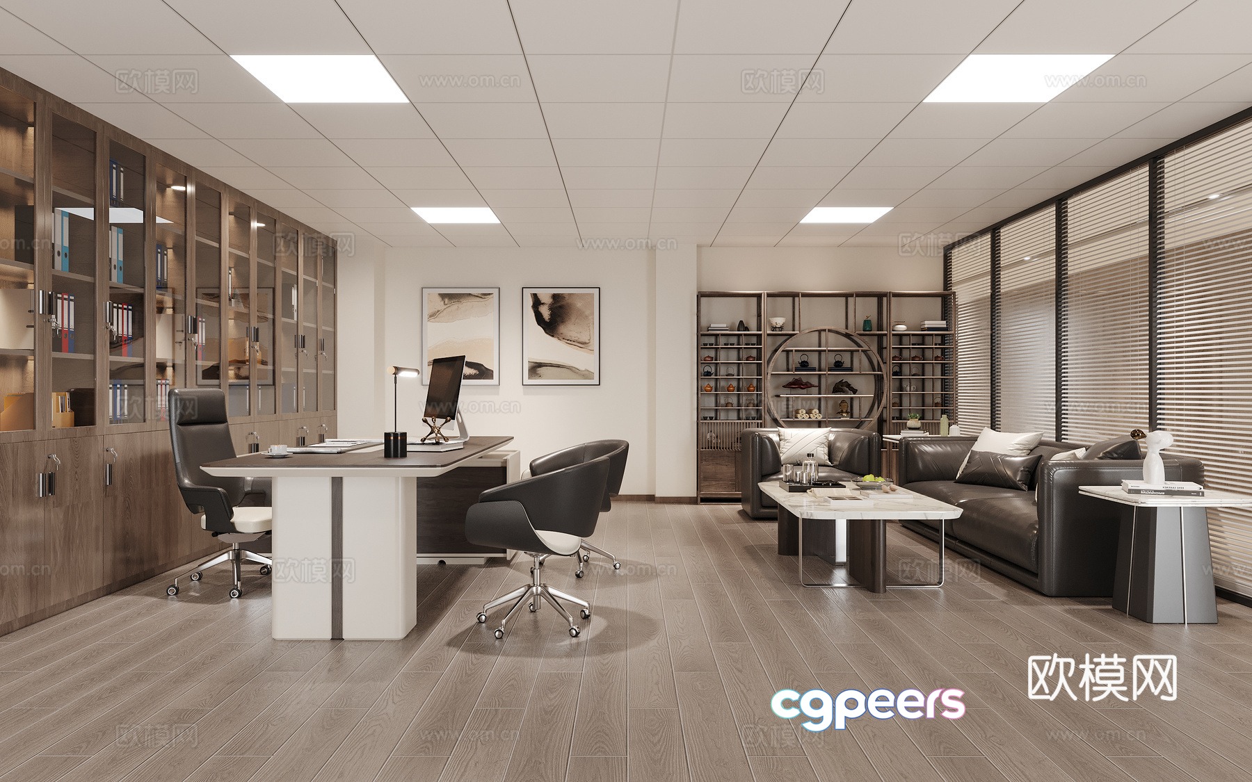 Modern Office Space 3D Model - 19804 - VRAY Render