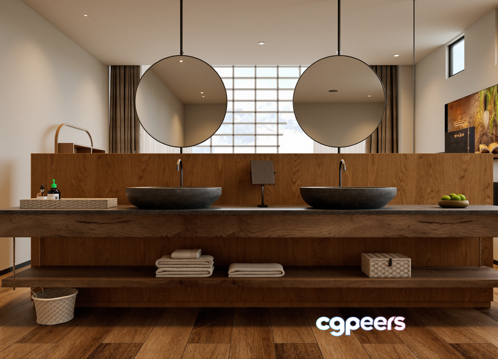 Double Sink Vanity 3D Model - 7601 - VRAY Render